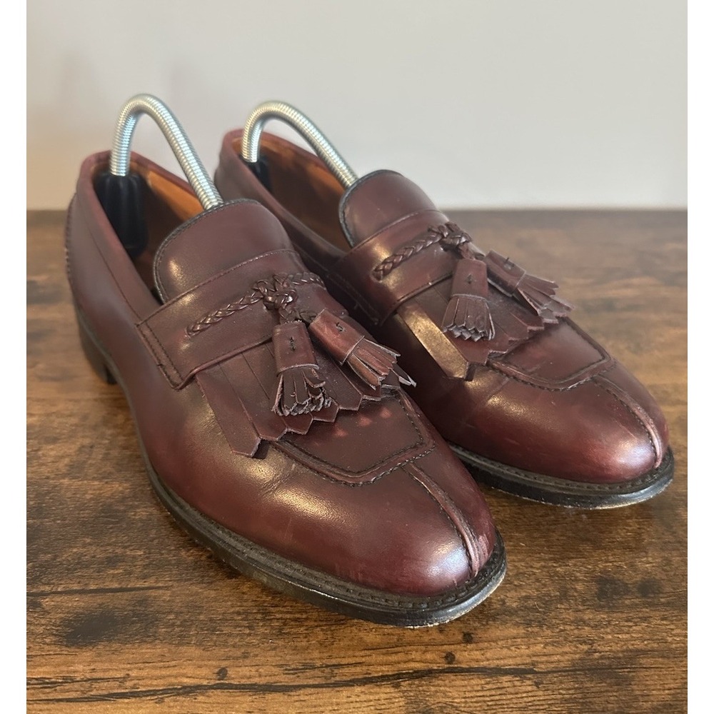 Allen Edmonds Cannondale Shoes Mens 9 D Cordovan Leather Tassel Slip On Loafers